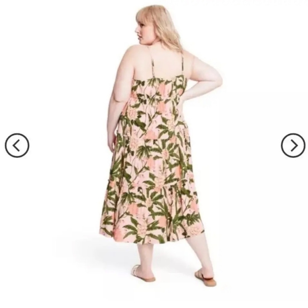 Agua Bendita X Target Peony Botanical Tie Front Dress 1X NWT - Picture 3 of 5